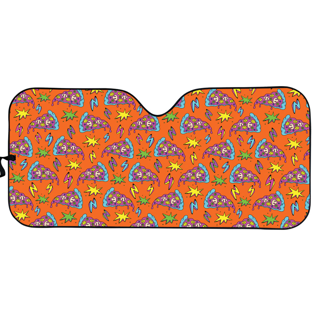 Trippy Pizza Pattern Print Car Sun Shade