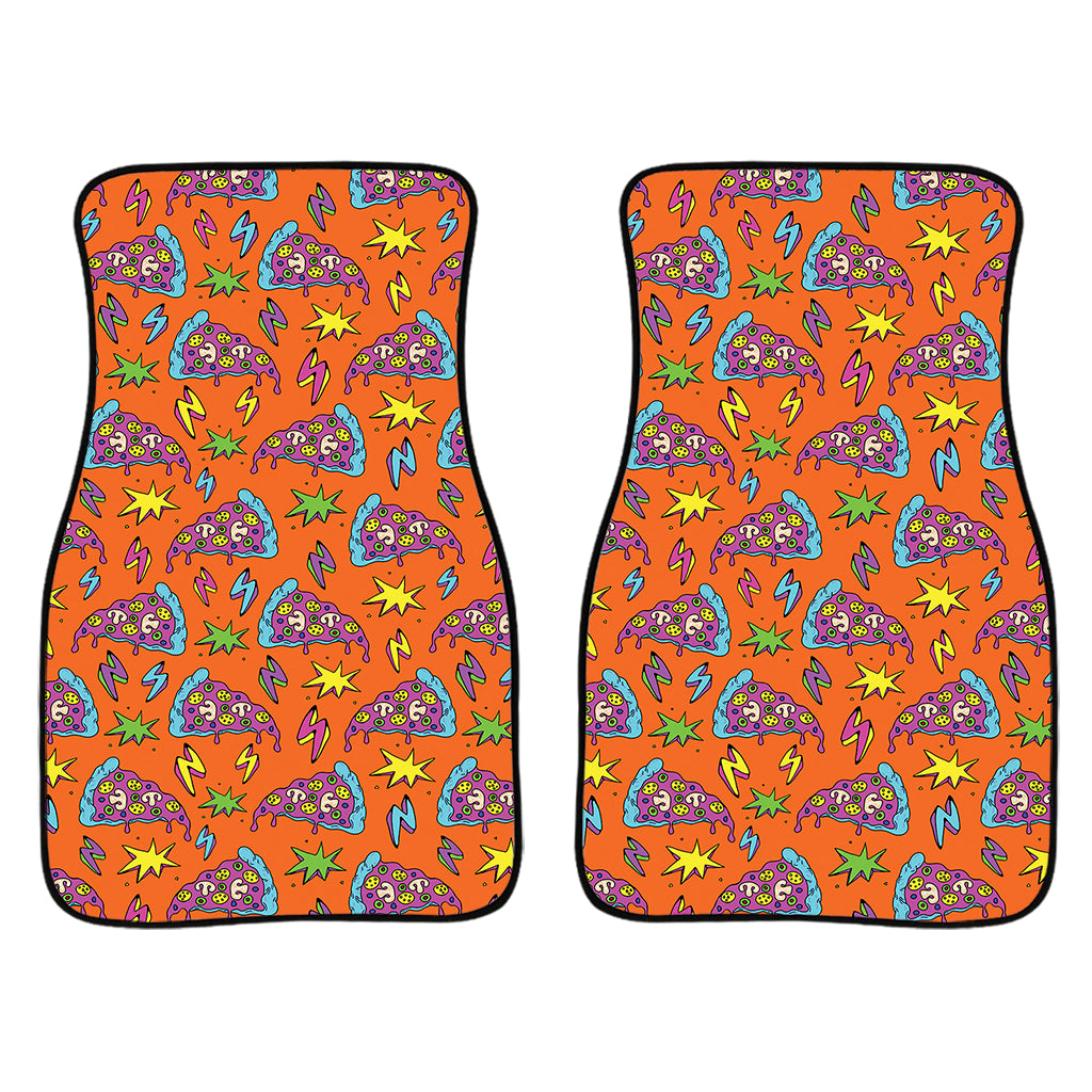 Trippy Pizza Pattern Print Front Car Floor Mats