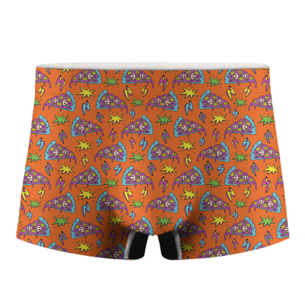 Trippy Pizza Pattern Print Men's Boxer Briefs