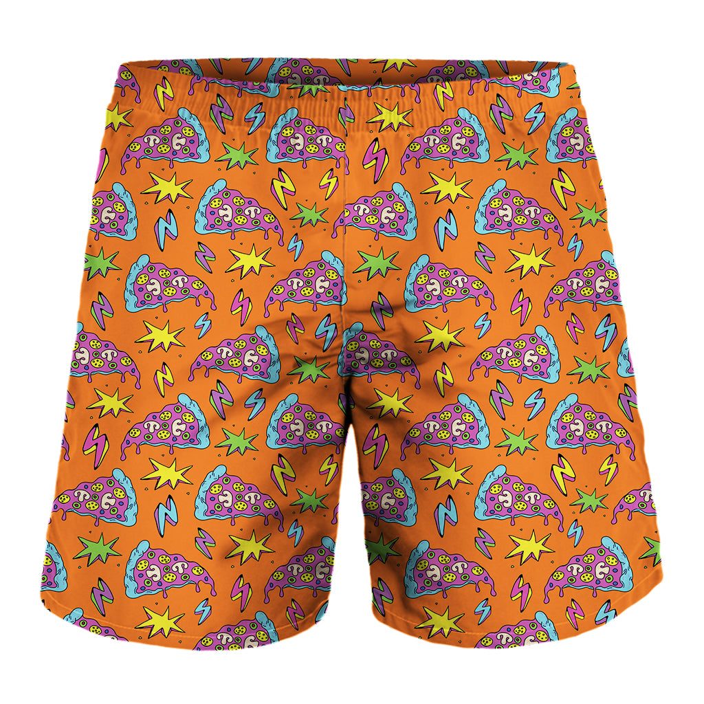 Trippy Pizza Pattern Print Men's Shorts