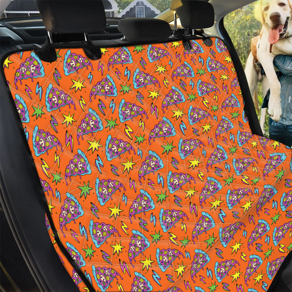 Trippy Pizza Pattern Print Pet Car Back Seat Cover