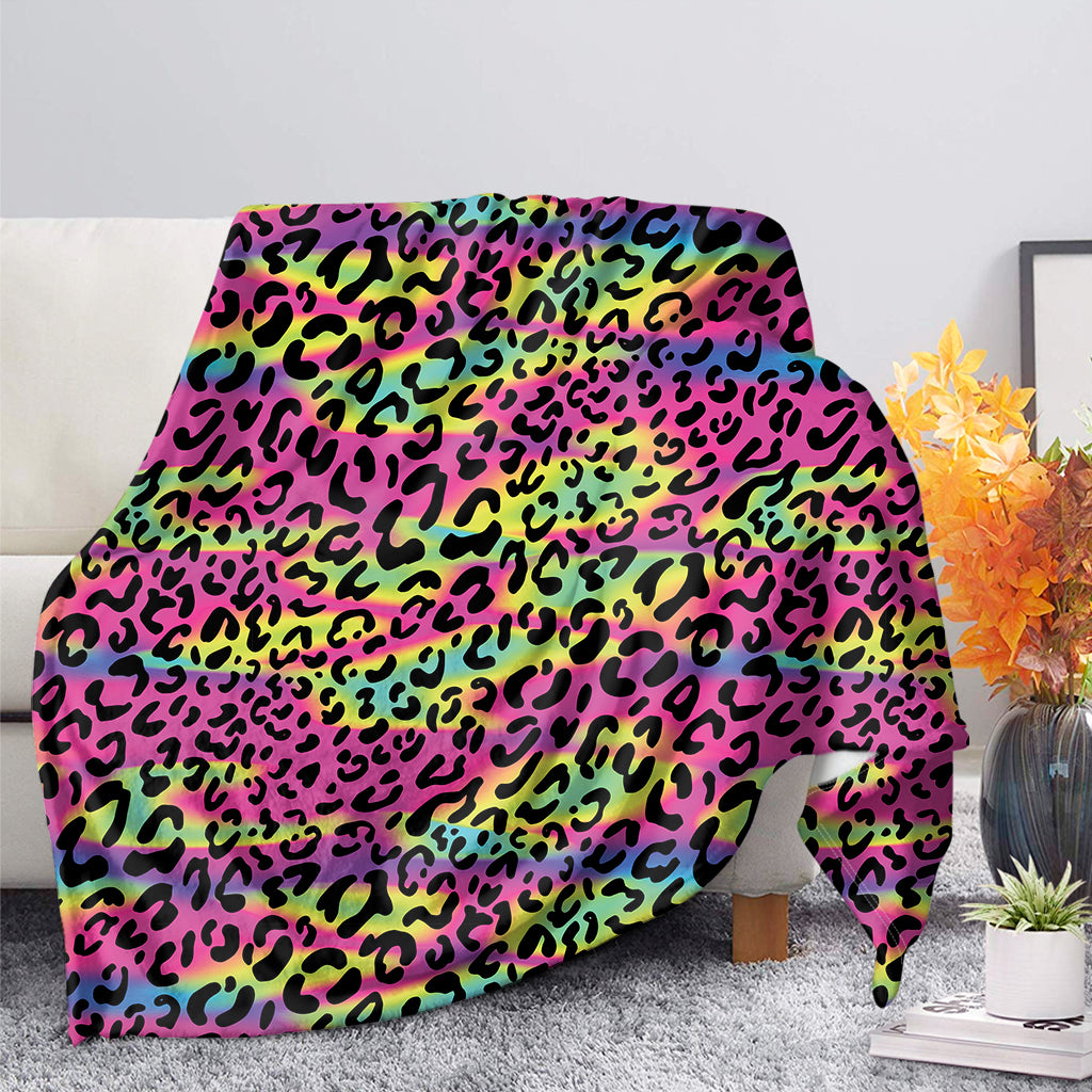 Trippy Psychedelic Leopard Print Blanket