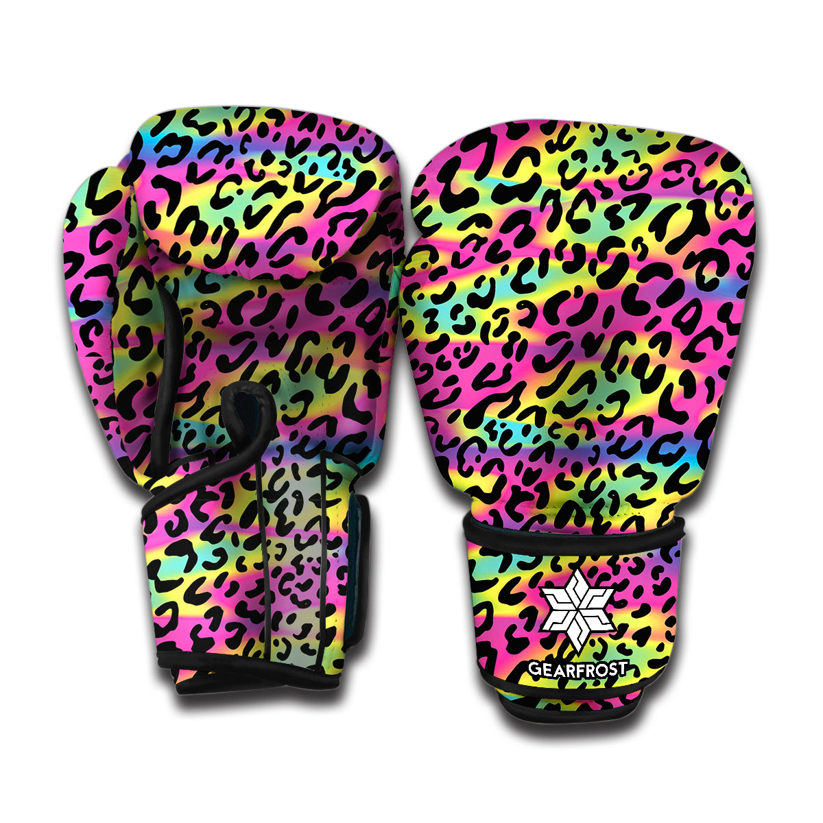 Trippy Psychedelic Leopard Print Boxing Gloves