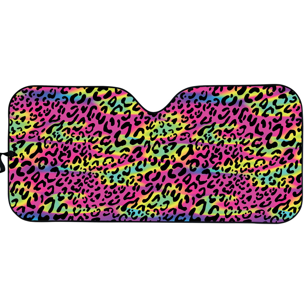 Trippy Psychedelic Leopard Print Car Sun Shade