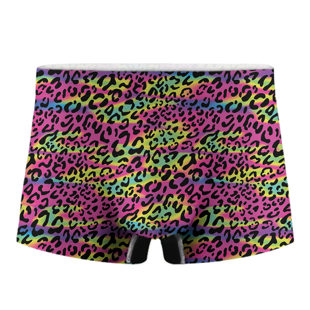 Trippy Psychedelic Leopard Print Men's Boxer Briefs