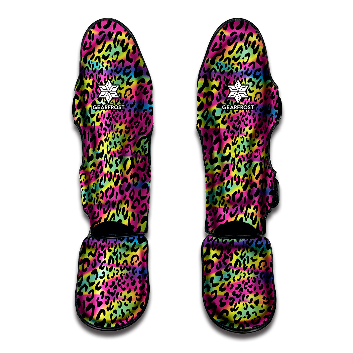 Trippy Psychedelic Leopard Print Muay Thai Shin Guards