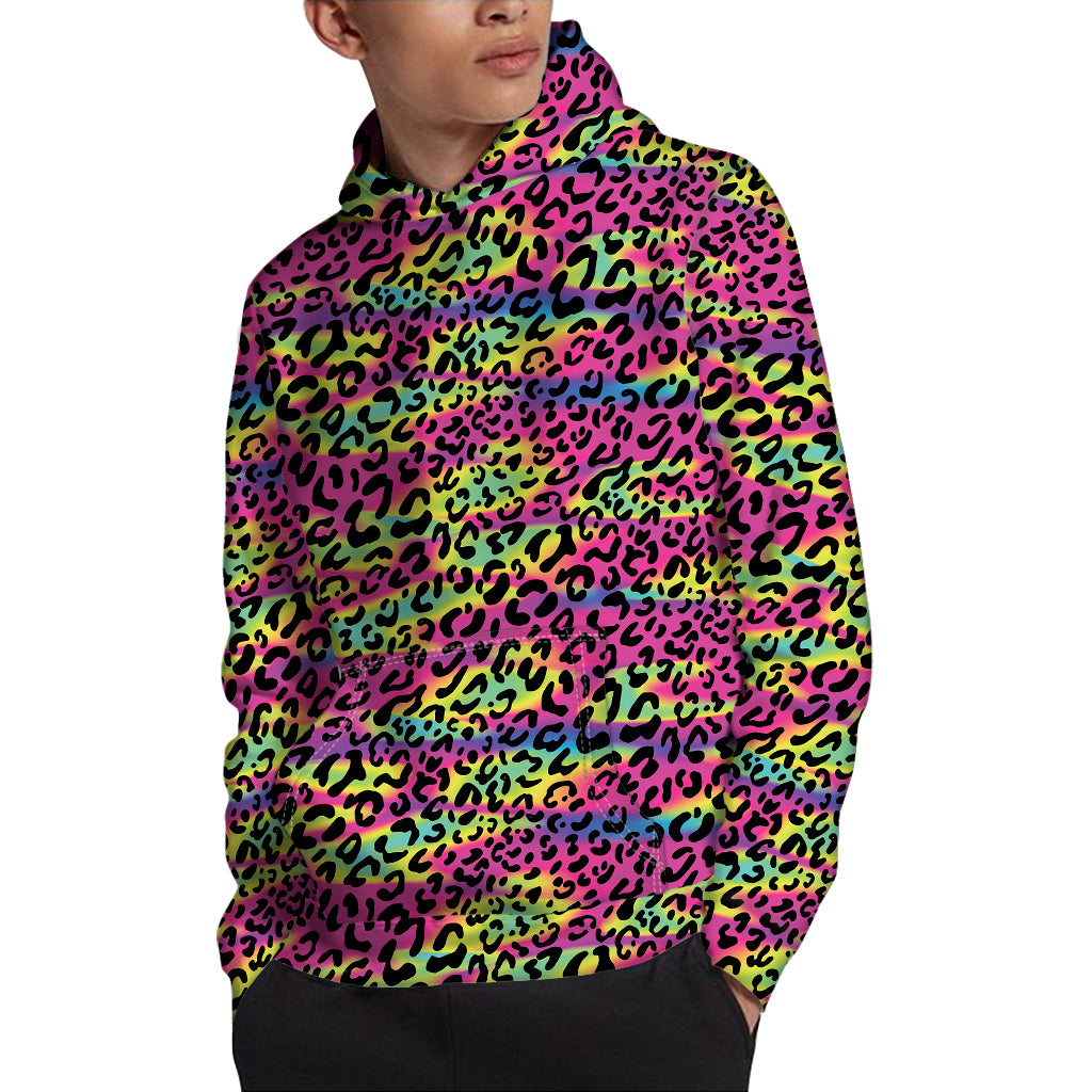 Trippy Psychedelic Leopard Print Pullover Hoodie