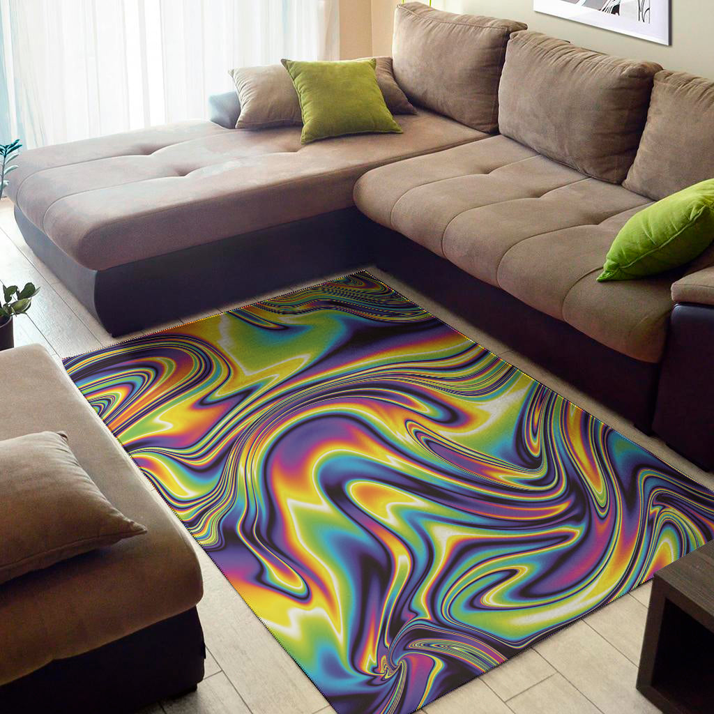 Trippy Rave Print Area Rug