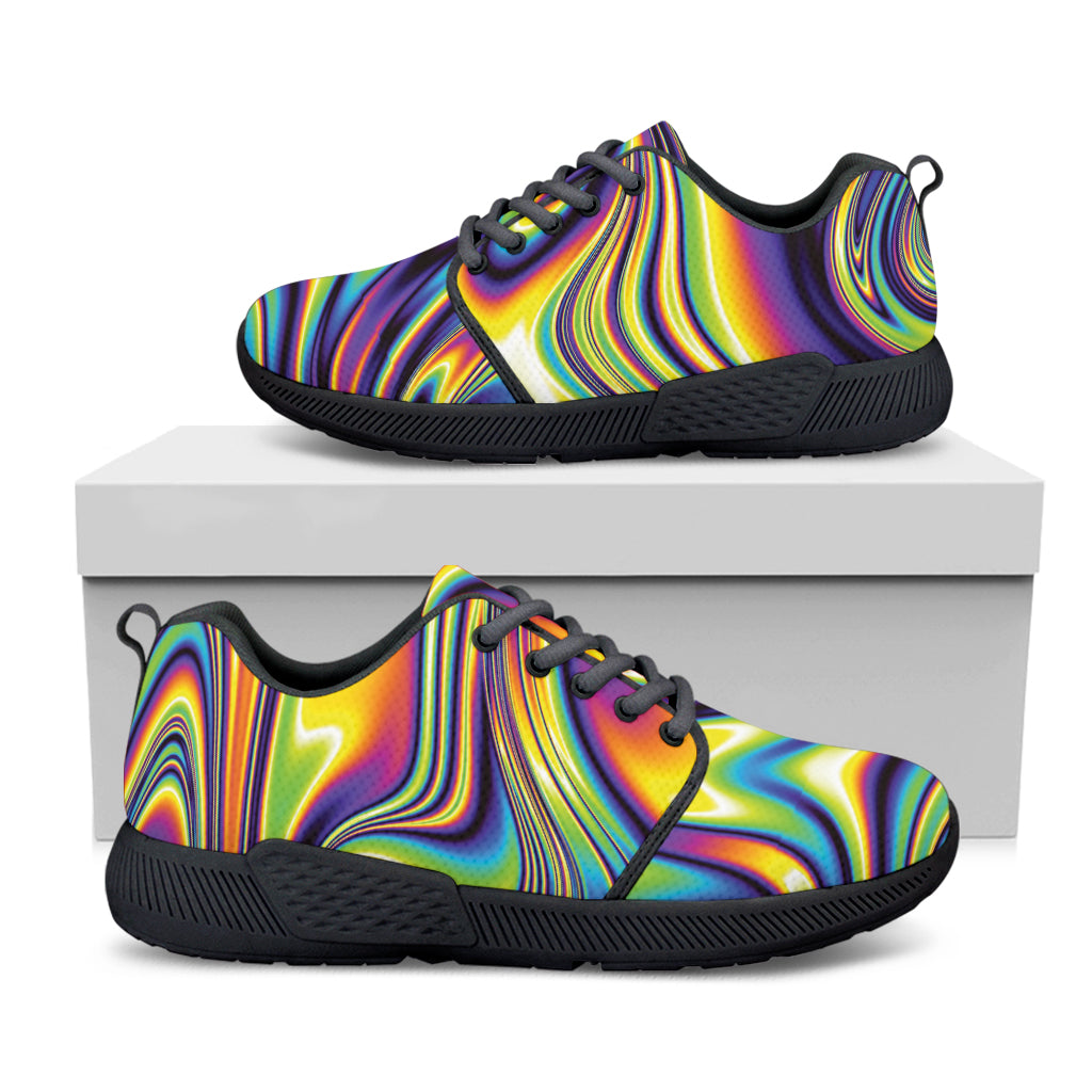 Trippy Rave Print Black Athletic Shoes