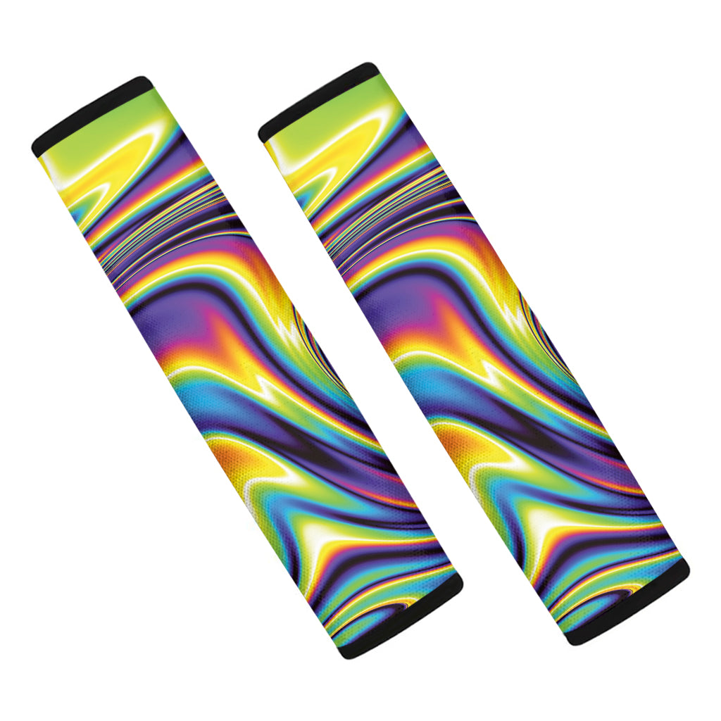 Trippy Rave Print Car Seat Belt Covers