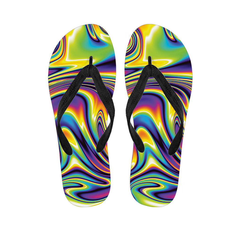 Trippy Rave Print Flip Flops