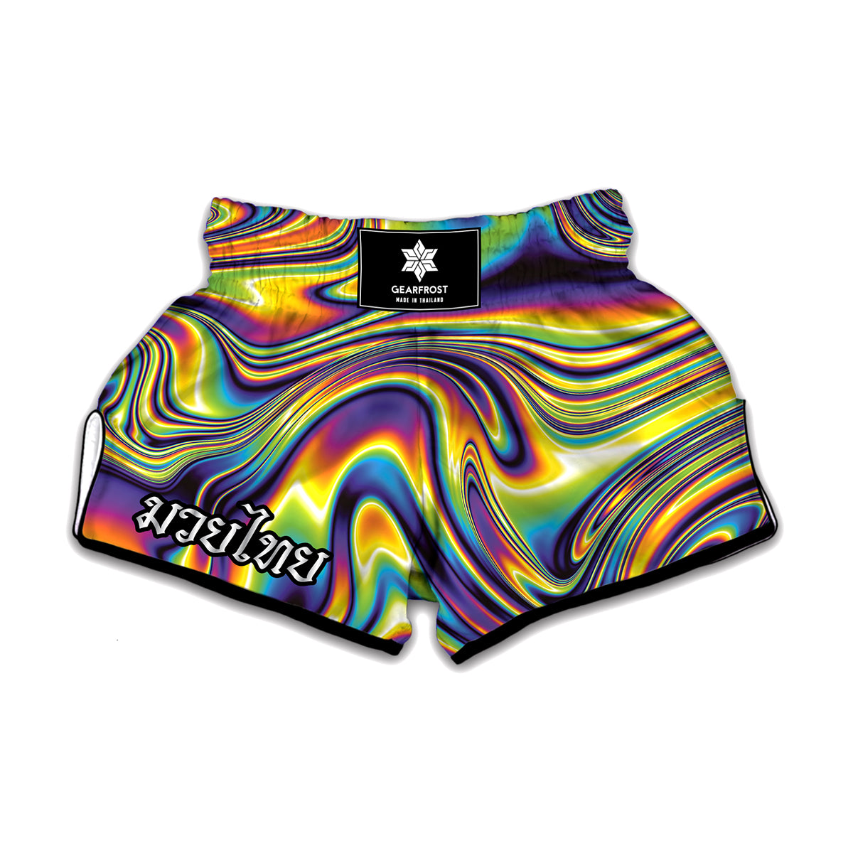 Trippy Rave Print Muay Thai Boxing Shorts