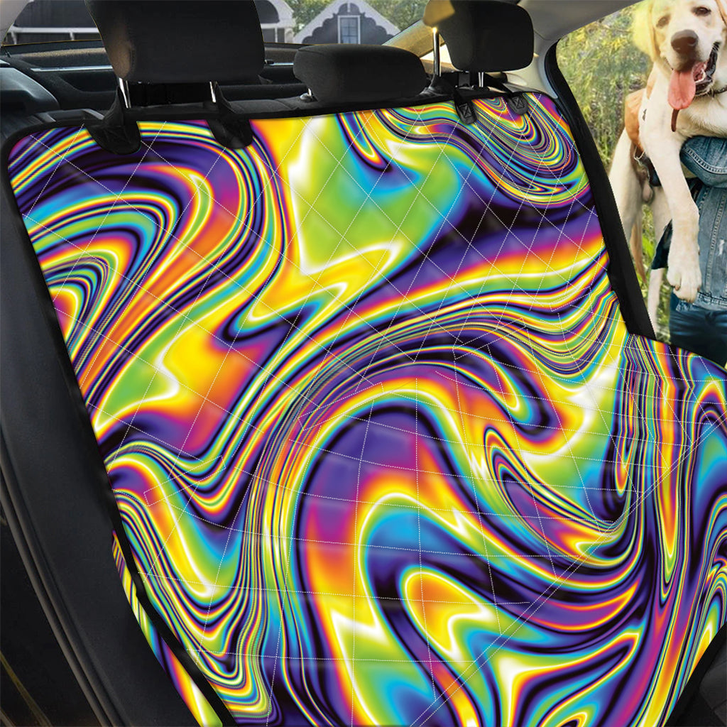 Trippy Rave Print Pet Car Back Seat Cover