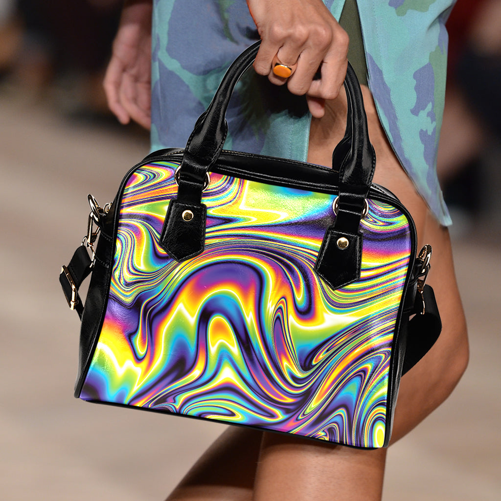 Trippy Rave Print Shoulder Handbag