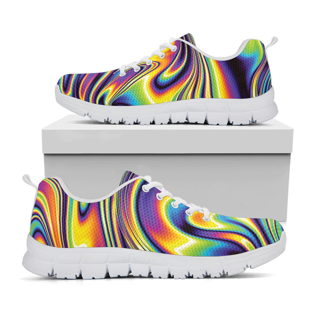 Trippy Rave Print White Sneakers