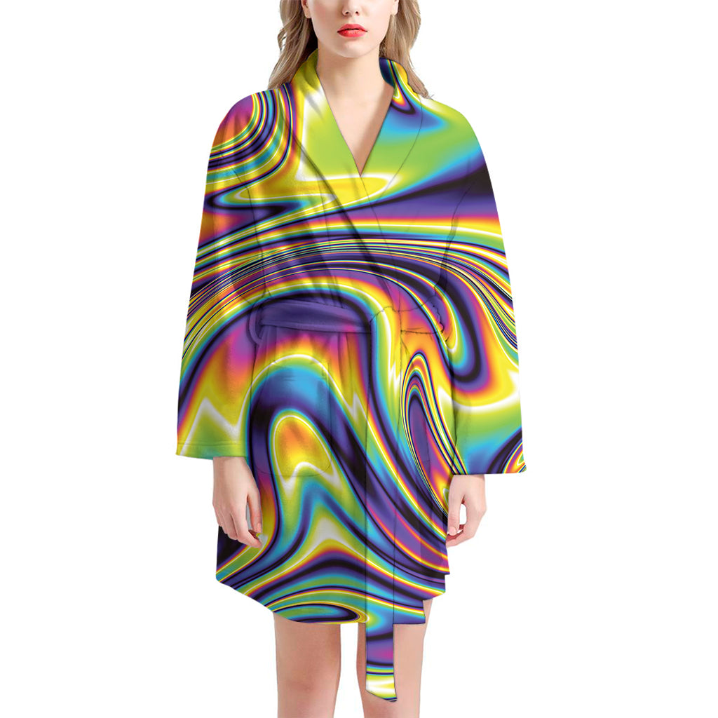 Trippy Rave Print Women's Bathrobe