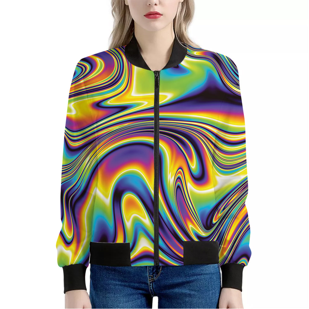 Trippy Rave Print Women's Bomber Jacket