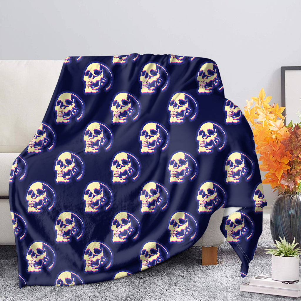 Trippy Skull Pattern Print Blanket