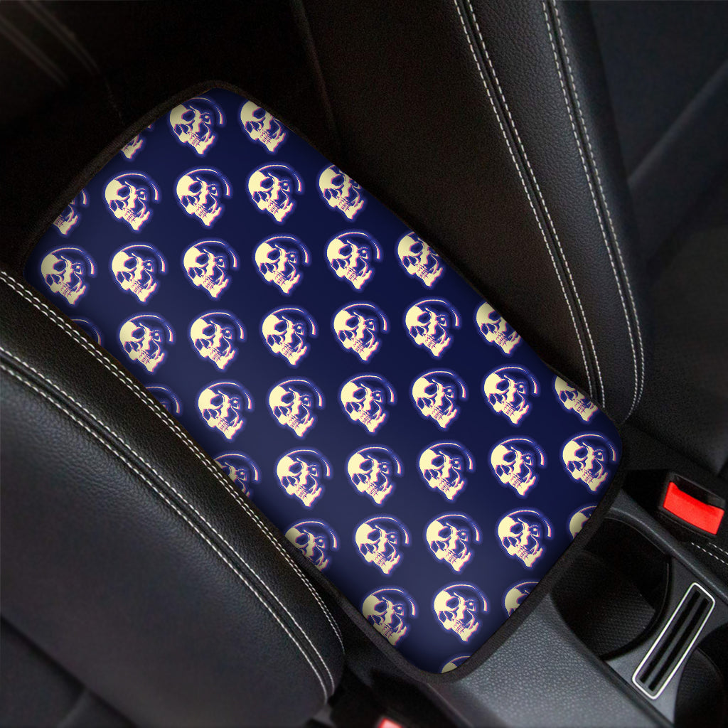 Trippy Skull Pattern Print Car Center Console Cover