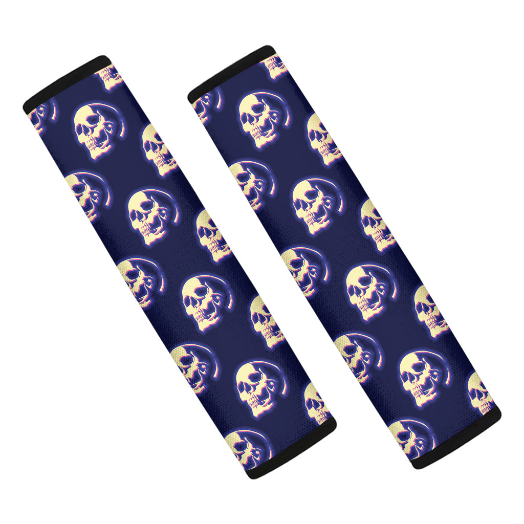 Trippy Skull Pattern Print Car Seat Belt Covers