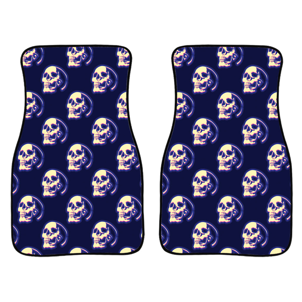 Trippy Skull Pattern Print Front Car Floor Mats