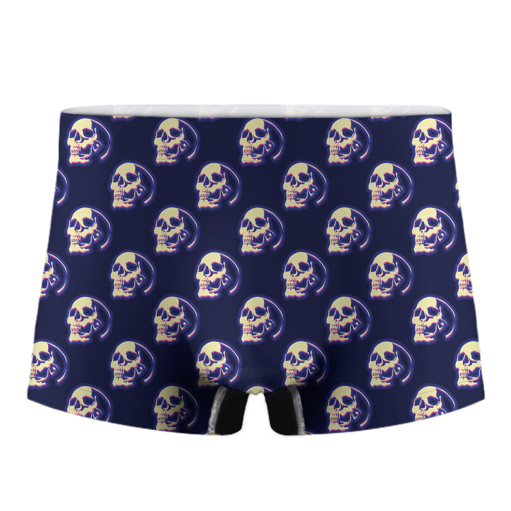 Trippy Skull Pattern Print Men's Boxer Briefs