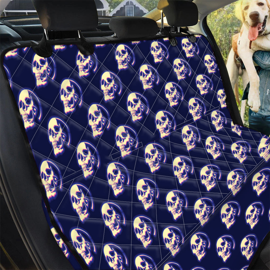 Trippy Skull Pattern Print Pet Car Back Seat Cover