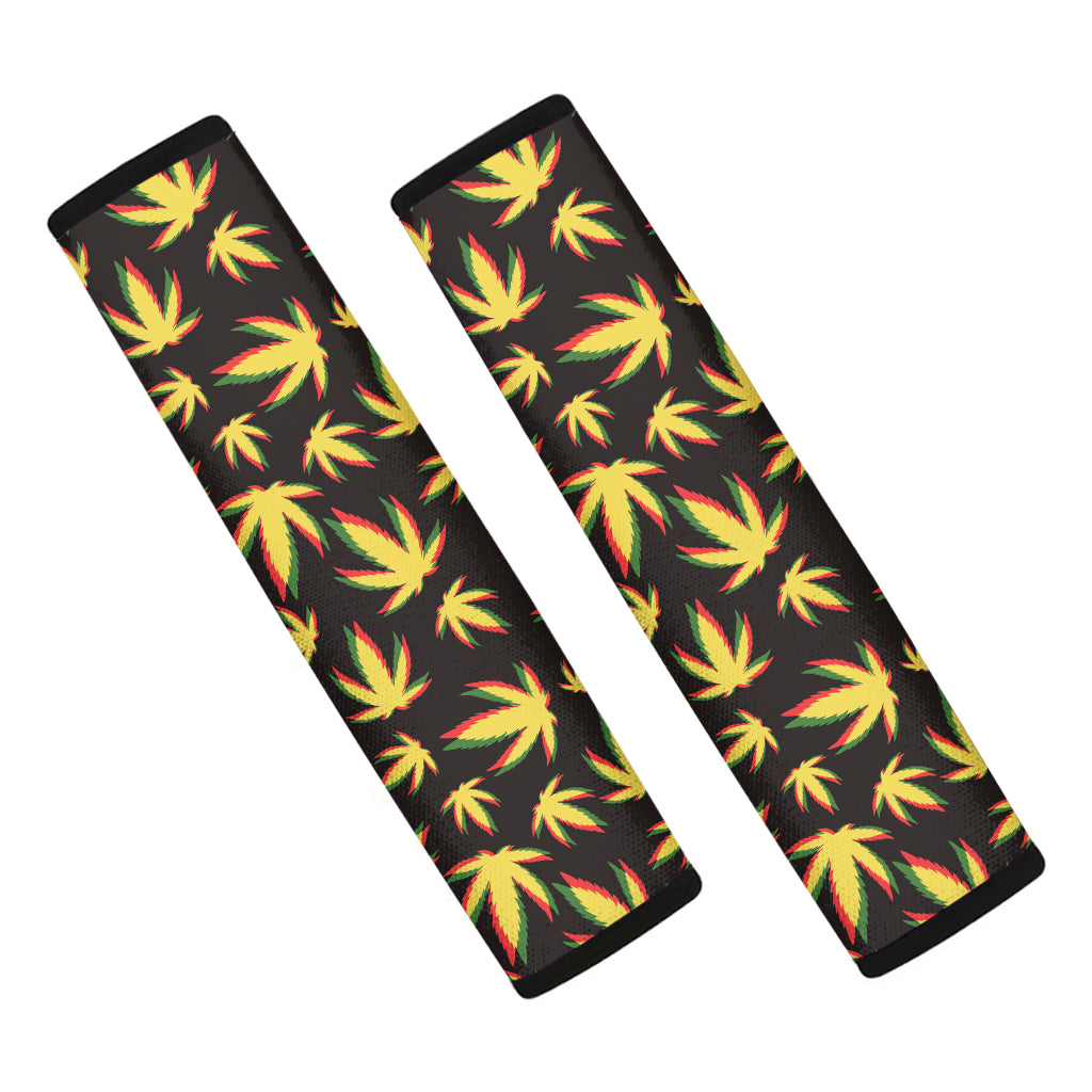 Trippy Weed Leaf Pattern Print Car Seat Belt Covers