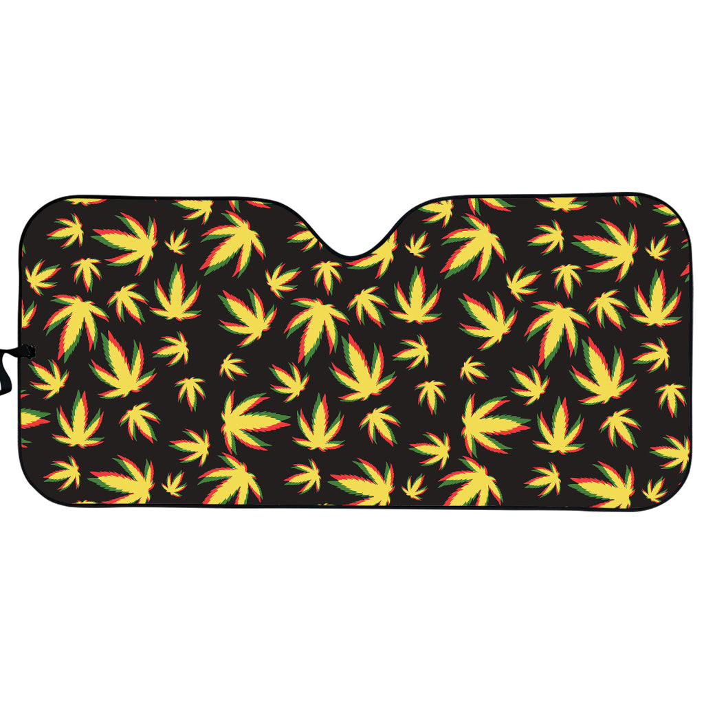 Trippy Weed Leaf Pattern Print Car Sun Shade