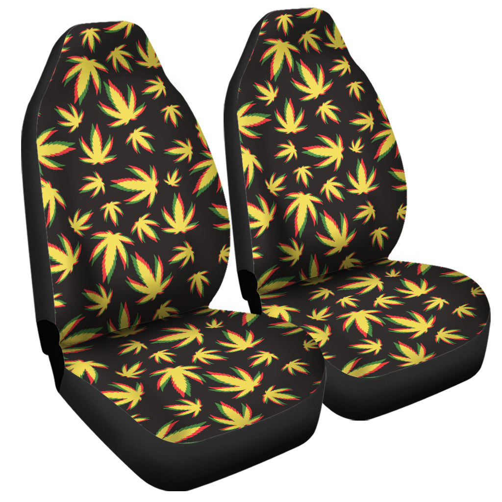 Trippy Weed Leaf Pattern Print Universal Fit Car Seat Covers