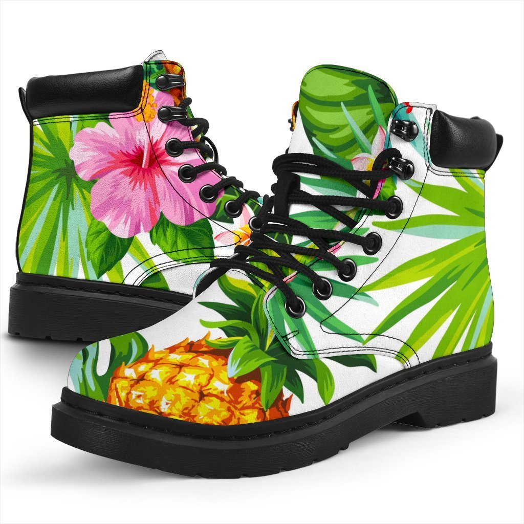 Tropical Aloha Pineapple Pattern Print Classic Boots