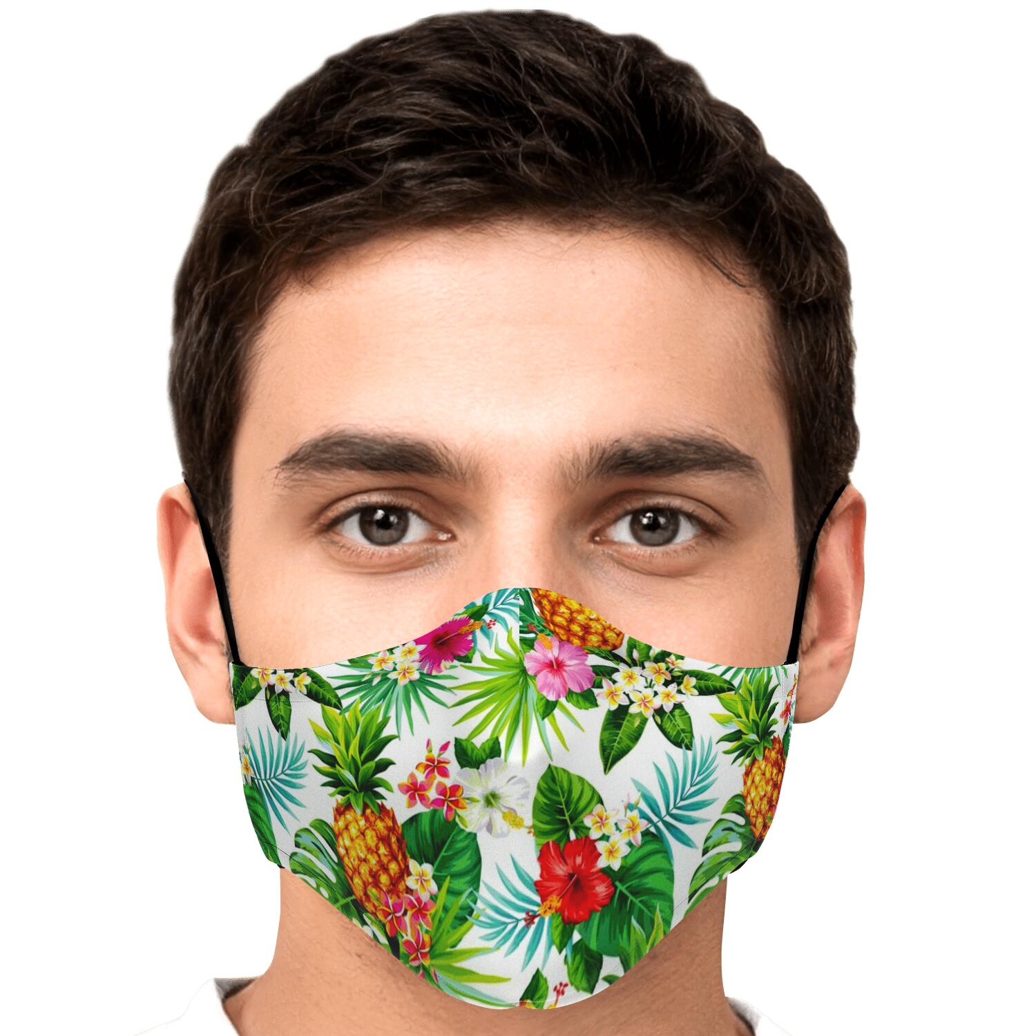 Tropical Aloha Pineapple Pattern Print Face Mask