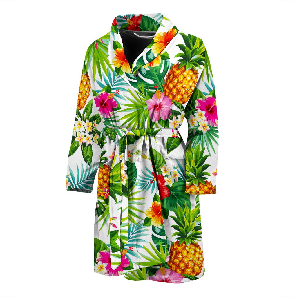 Tropical Aloha Pineapple Pattern Print Men's Bathrobe