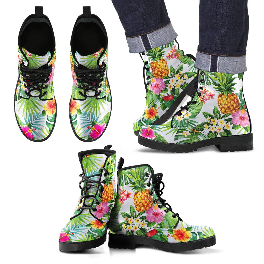 Tropical Aloha Pineapple Pattern Print Men's Boots