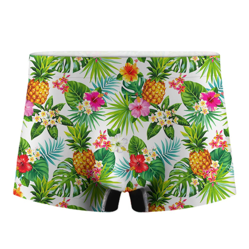 Tropical Aloha Pineapple Pattern Print Men's Boxer Briefs