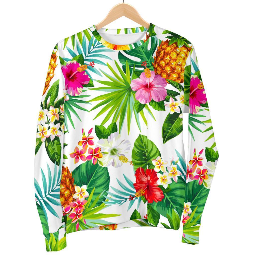 Tropical Aloha Pineapple Pattern Print Men's Crewneck Sweatshirt