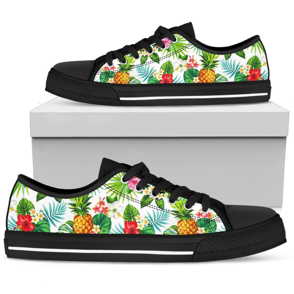 Tropical Aloha Pineapple Pattern Print Men's Low Top Shoes