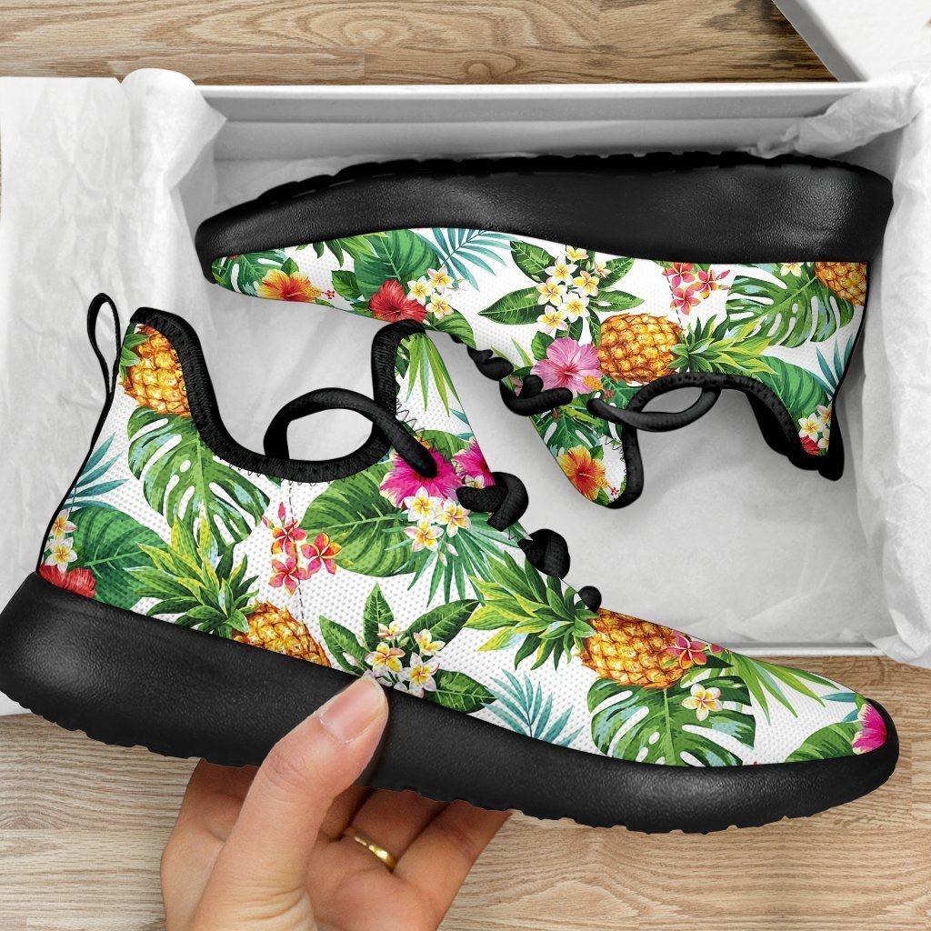 Tropical Aloha Pineapple Pattern Print Mesh Knit Shoes