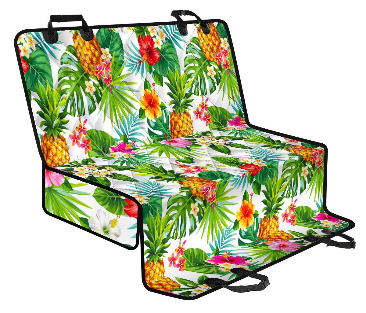 Tropical Aloha Pineapple Pattern Print Pet Car Back Seat Cover