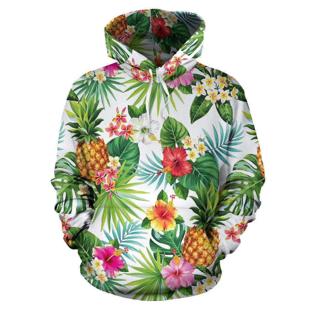 Tropical Aloha Pineapple Pattern Print Pullover Hoodie