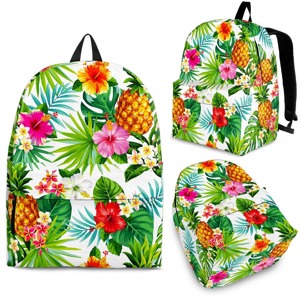 Tropical Aloha Pineapple Pattern Print School Backpack