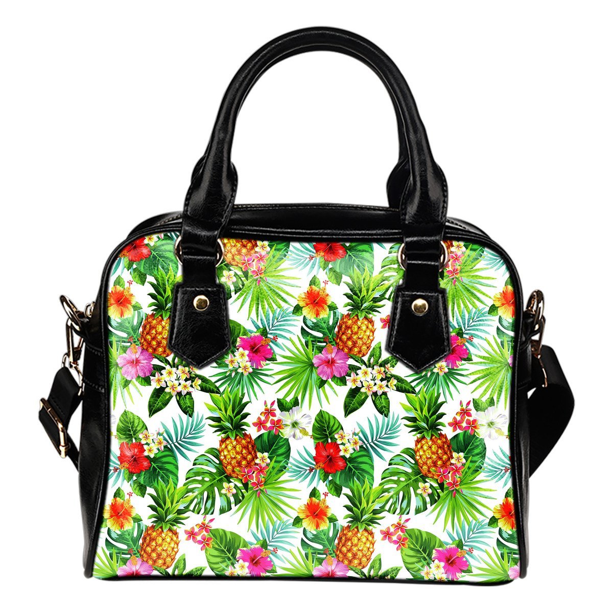 Tropical Aloha Pineapple Pattern Print Shoulder Handbag