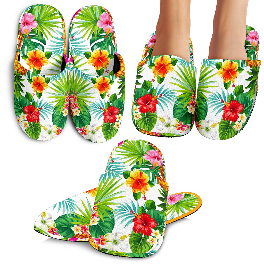 Tropical Aloha Pineapple Pattern Print Slippers