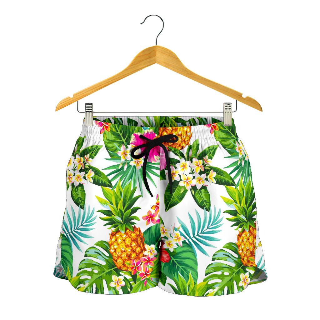 Tropical Aloha Pineapple Pattern Print Women's Shorts