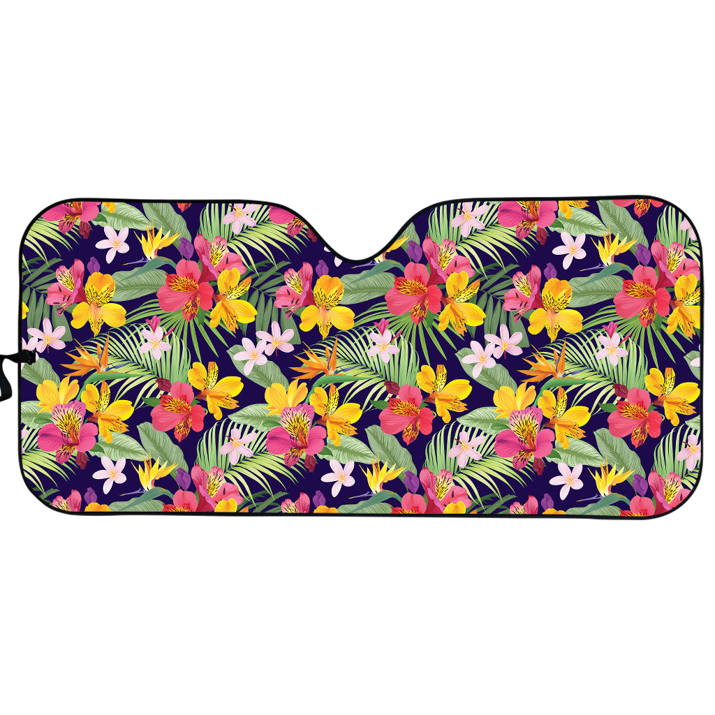 Tropical Alstroemeria Pattern Print Car Sun Shade