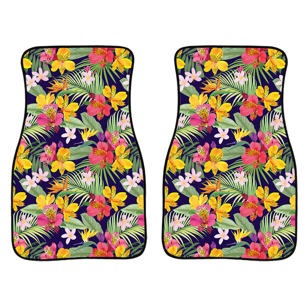 Tropical Alstroemeria Pattern Print Front Car Floor Mats