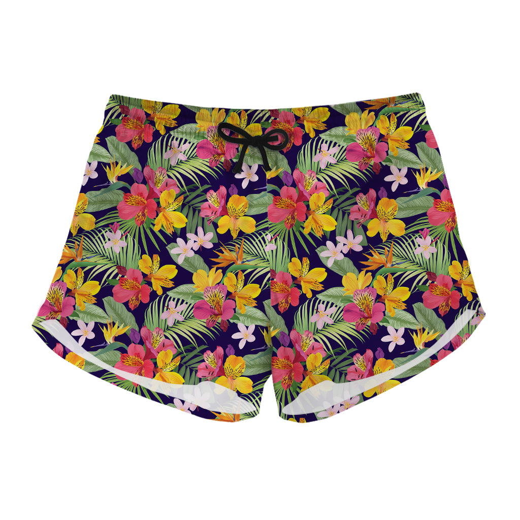 Tropical Alstroemeria Pattern Print Women's Shorts