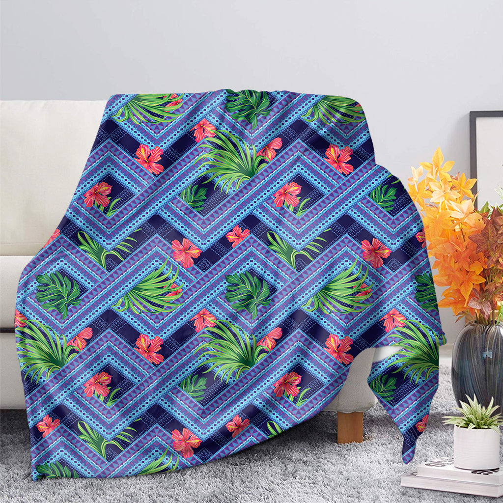 Tropical Aztec Geometric Pattern Print Blanket