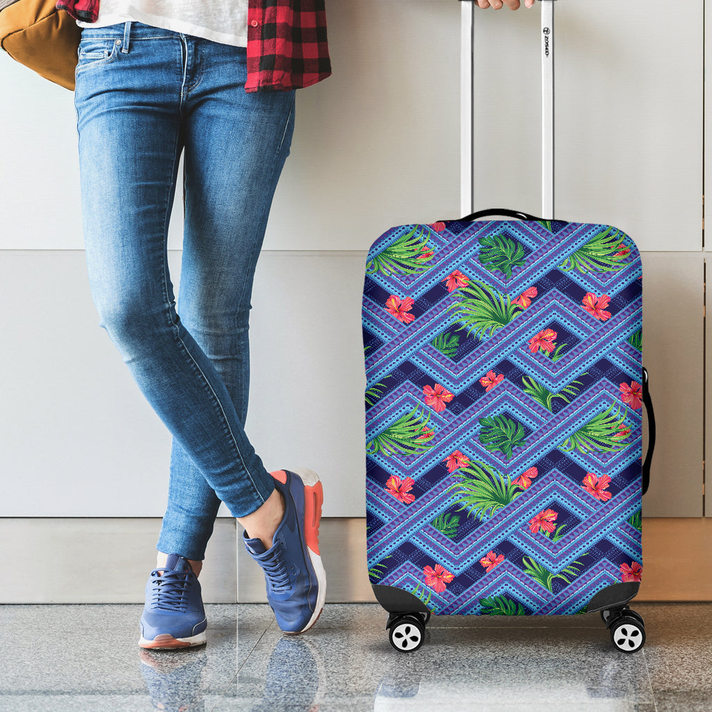 Tropical Aztec Geometric Pattern Print Luggage Cover