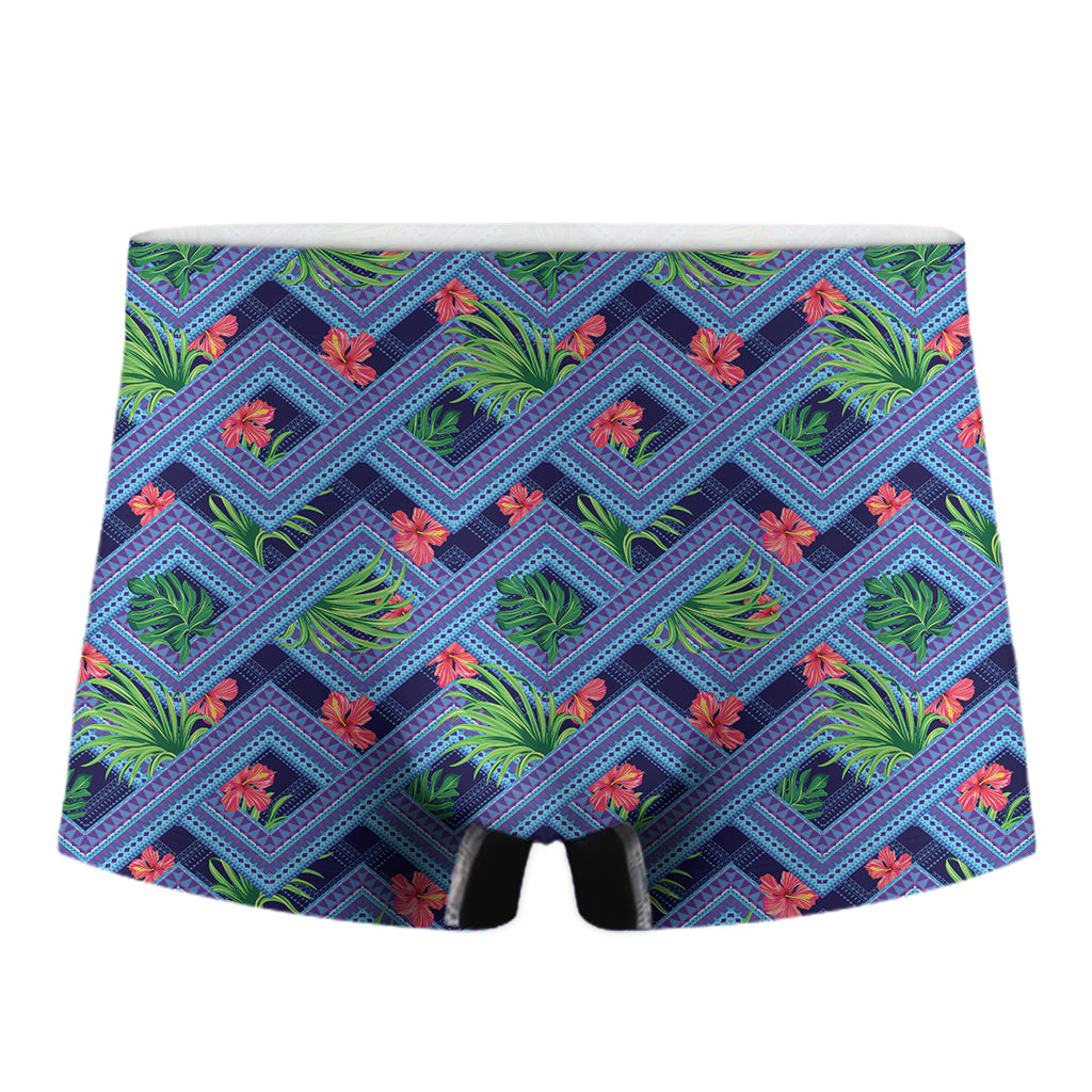 Tropical Aztec Geometric Pattern Print Men's Boxer Briefs